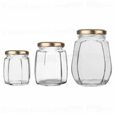 China Factory Produced Empty Clear Round Beverage Food Grade Glass Honey Jar With Lid For Sale for sale