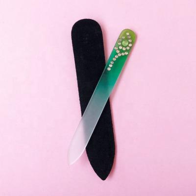 China Custom Made Eco-Friendly Logo Premium Safe Nail Trimmer Gift For Baby Crystal Glass Nail File for sale