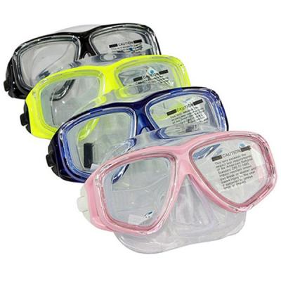 China Anti Fog Diving Adult Snorkel Mask PC Frame Colorful Tempered Glass Lens for sale