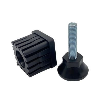 China Economical Custom Square Pipe Socket With Plastic Nut M10/M12 40*40 PP Handle Screw Knob for sale