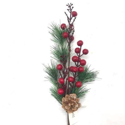 China Fashional Red Artificial Flowers Red Artificial Plant Fruit Plastic Branches Rich Christmas Auspicious Berries for sale