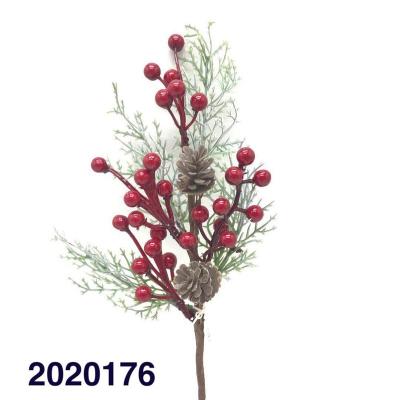 China Fashional Artificial Red Berry Branch Stems For Christmas Wedding Party Decoration for sale