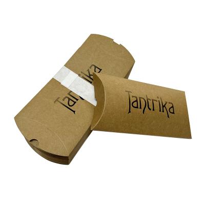 China Recyclable Custom Wholesale Paper Gift Packaging Kraft Paper Pillow Box for sale