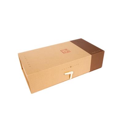 China Custom Large Logo Handmade Kraft Paper Gift Box Magnet Tea Paper Box Tea Box Packaging Gifts Opens Yiwu Jumi Handmade Gift and Craft for sale