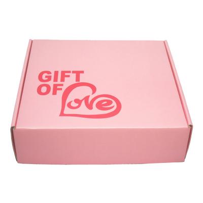 China Recyclable High Quality Pink Cosmetic Packaging Paper Box Gift Packaging Paper Shipping Cartons With Logo for sale