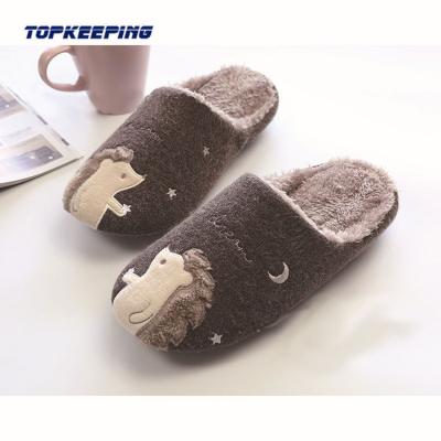 China 1D0009 Cartoon Soft Comfortable Home Plush Anti-skid Winter Indoor Slipper for sale