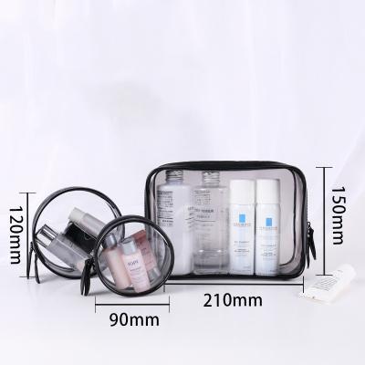 China Wholesale Large Capacity Can Custom Clear LogoTransparent Pouch Makeup Bag PVC Cosmetic Pouch With Zipper Skin Care Bag for sale