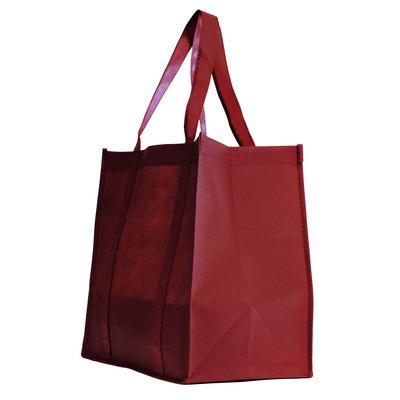 China High Quality Burgundy Men Women Large Shopping Tote Grocery Convenient Storage Folding Tote Grocery Convenient Storage Reusable Handbags Shop Tote Bags for sale