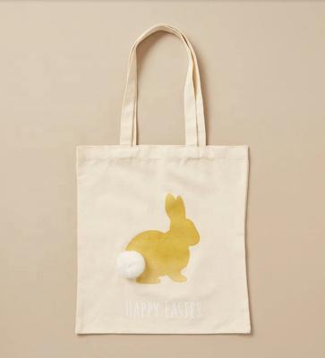 China Durable 3D Tail Easter Canvas Tote Bag Bunny Shopping Bags for sale