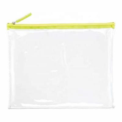 China See Through Clear PVC Eco Bags Transparent Bag Big Zippered Cosmetic Pouch for sale