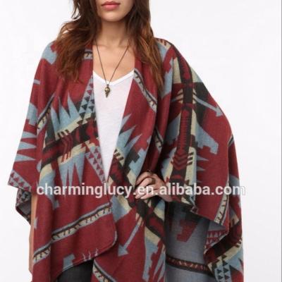 China Mexican poncho covering Aztec fringed for sale