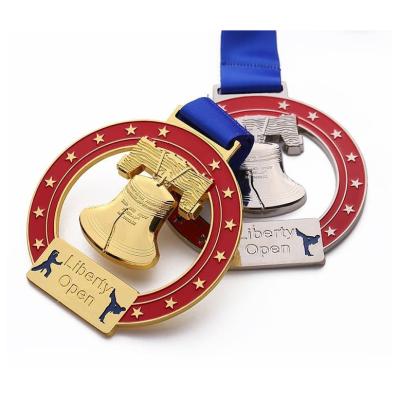 China Europe WD Personalized Medallion Judo Karate Boxing Sports Finish Metal Custom Medal With Ribbon for sale