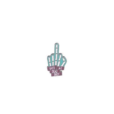 China Hot-selling Middle Finger Shirt Personality Europe Creative Lapel Pin Soft Badge for sale