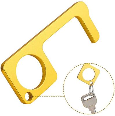 China WD Eco-Friendly Newest Security Door Opener Zero Touch Door Opener Hook Non-contact Copper Key Fob Zero Key Contact for sale