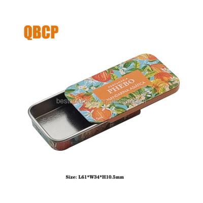 China Customer Recyclable Design Printed Small Metal Sliding Mint Tin Box For Candy for sale