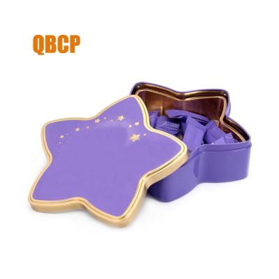 China Recyclable Metal Candy Sweet Chocolate Tin Box Star Shaped Package for sale