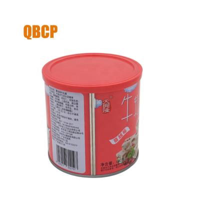 China Recyclable Seamless Round Candy Tin Box With Aluminum And Plastic Lid for sale