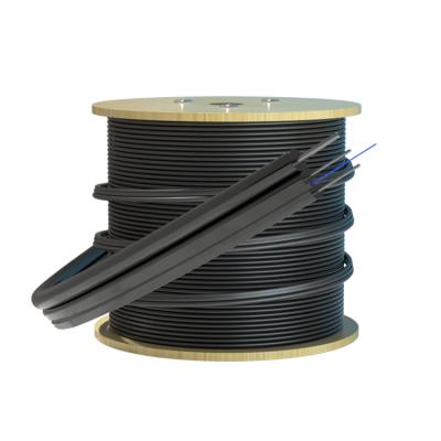 China Self Supporting Outdoor Steel Fiber 2 FTTH FTTB FTTX Network Messenger Wire FRP G657 FTTH Drop Optic 1 Core Fiber Optic Cable for sale