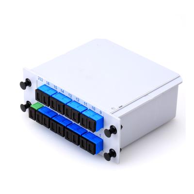 China FTTX System Insert Type 1X16 SC APC Connectors Cassette Type Optical Fiber Splitter for sale