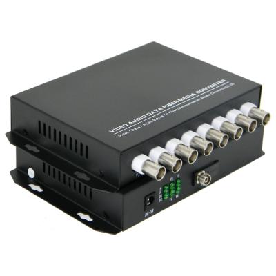 China Ftth 8 Channel Return Data To Fiber Optic SM FC Video Port 20KM Digital Converter for sale