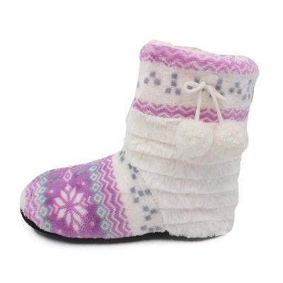 China Christmas High Top Boots Slipper Anti-slippery With Sherpa Fleece Lining for sale