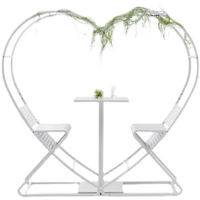 China Outdoor Iron Garden And Chair Seat Wedding Yard Love Map Seat Table Decoration for sale