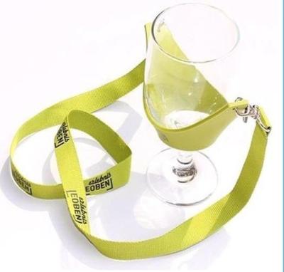 China 100% Polyester Glass Holder Lanyard For Wine Neck Strap For Wine Cup for sale