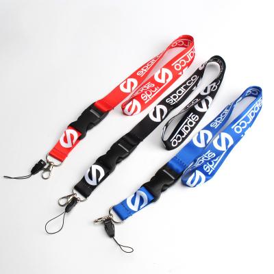 China Promotion JDM Style SPARCO Lanyard Racing Car Keychain ID Card Neck Strap for sale