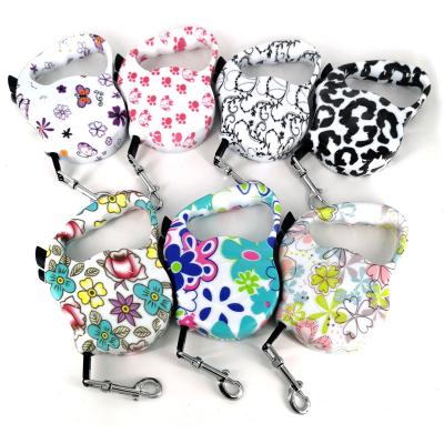 China Personalized Retractable Pet Leash Dog Belt Dog Leash Strap Rope-Colorfulflower for sale