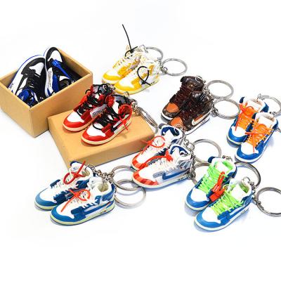 China Jordan Eco-Friendly Yeezy Sneaker Air Key Chain With Box Air Realistic Rubber Shoes Key Chain for sale