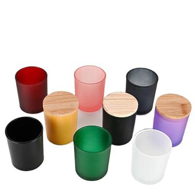 China Bars Wholesale 12 Ounce Boxes For Making Candles Luxury Luxury With Lids Colored Candle Holders Lantern Candle Glass Boxes for sale