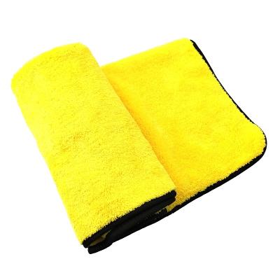 China Customized Detailing Coral Microfiber 90x60 1200gsm 1400gsm Car Care Tablet Wash Cleaning Towels Diamond Block Super Absorbent Cloth for sale