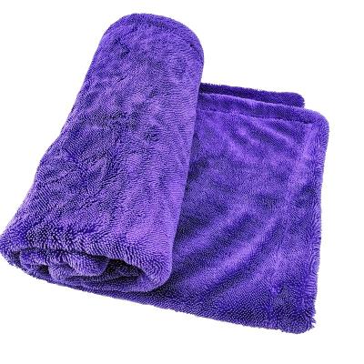 China Sustainable Microfiber 70 x 90 cm 1400 1500gsm Car Drying Towel Detailing 1600 gsm Towel With Clean Plush Edge Microfiber Car Cloth for sale