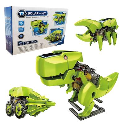 China Plastic DIY assembles educational toys. It has three assembly methods and a dinosaur formed the solar smart robot for sale