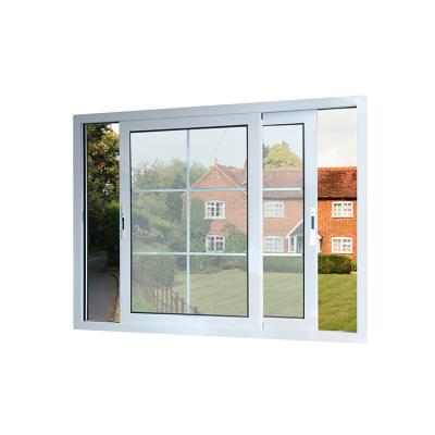 China Double Sliding Window Magnetic Sliding Glass Windows Thermal Break Screen Aluminum Sliding Stained Glass for sale