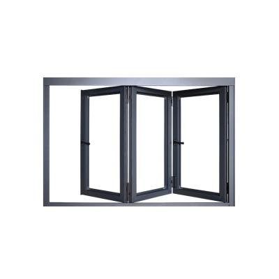 China Magnetic Screen Customized Patio Break Ventilation Thermal Double Glazed Aluminum Profile Bi Folding Windows For Sale for sale