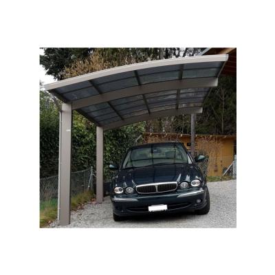 China Outdoor Aluminum Alloy Carport Gray Design For Aluminum Car Parking Lot With Polycarbonate Roof for sale