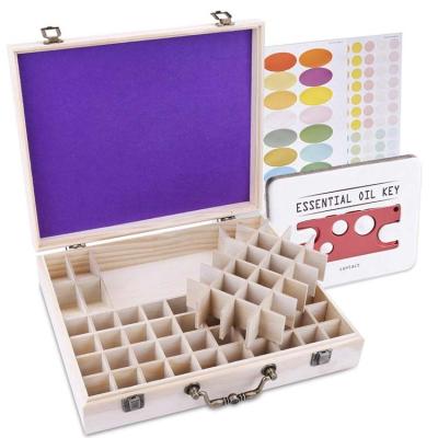 China Europe Customize Pine Wooden Essential Oil Box 25 Slots Wooden Box For Essential Oils for sale