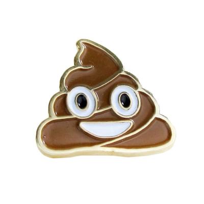 China Cute Design Europe Lapel Pin Cheap Custom Metal Poo Badge for sale