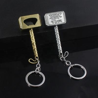 China New Promotional Gifts Design Marvel Thor's Hammer Design Souvenir Bottle Opener Key Chain for sale