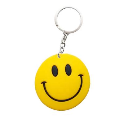 China Soft Plastic Smile Face Key Rings Custom Promotion Gifts PVC Key Chain for sale