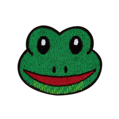 China Wholesale Embroidery Patch Clothing Shape 3D Frog Custom Iron On Twill Patch for sale