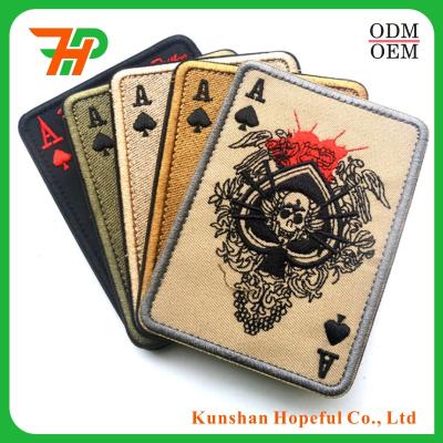 China 3D Playing Cards Sew On Or Iron On Embroidered Poker Patch for sale