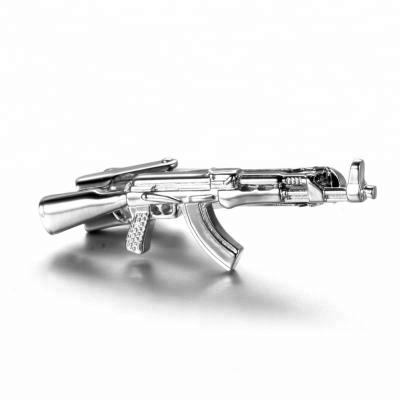 China souvenir design ak-47 shape 2017 custom mad sale cool tie clip for sale