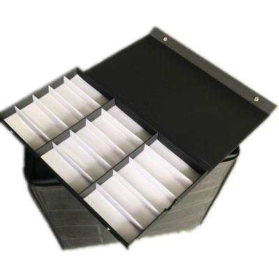 China Eyewear Display Case Button Sunglasses Tray 15 Grids Nylon Black Eyeglass Storage Box Prepare Running for sale