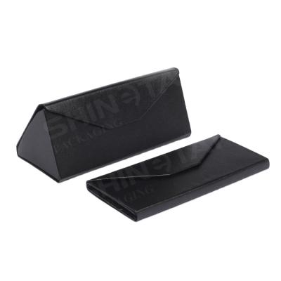 China PU Unique Handcrafted - PU Leather Triangle Glass Folding Case for sale