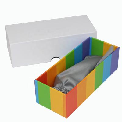 China SHINETAI Paper/Cardboard Top Selling Fashion Rainbow Rectangle Glasses Box Sunglasses Case Paper Boxes for sale