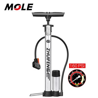 China Xunting Portable Bike Pump Metal with Measurement Portable Bicycle Hand Inflator for Presta and Schrader Valve and Sports Ball for sale