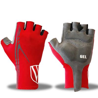 China Custom Anti-Slip Half Finger Gloves MTB Road Sports Padded Gel Gloves Cycling Half Racing Bike Bicycle Motorcycle Racing Gloves for sale