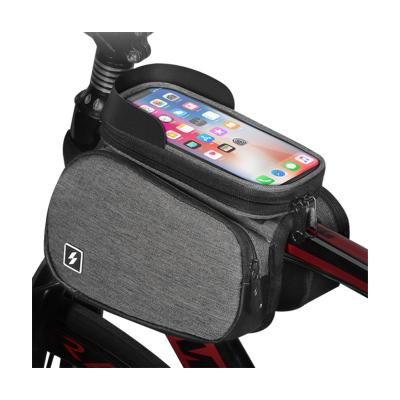 China Bike Motorcycle Handlebar Bag Tube Frame Cycling Waterproof Bicycle Front Bag 20*15*18 for sale